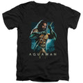 Aquaman Movie Trident Mens Slim Fit V-Neck T Shirt Black Hoodie, Sweatshirt | CiraTrend.com