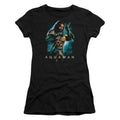 Aquaman Movie Trident Junior Sheer Cap Sleeve Womens T Shirt Black Hoodie, Sweatshirt | CiraTrend.com