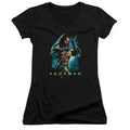 Aquaman Movie Trident Junior Sheer Cap Sleeve V-Neck Womens T Shirt Black Hoodie, Sweatshirt | CiraTrend.com