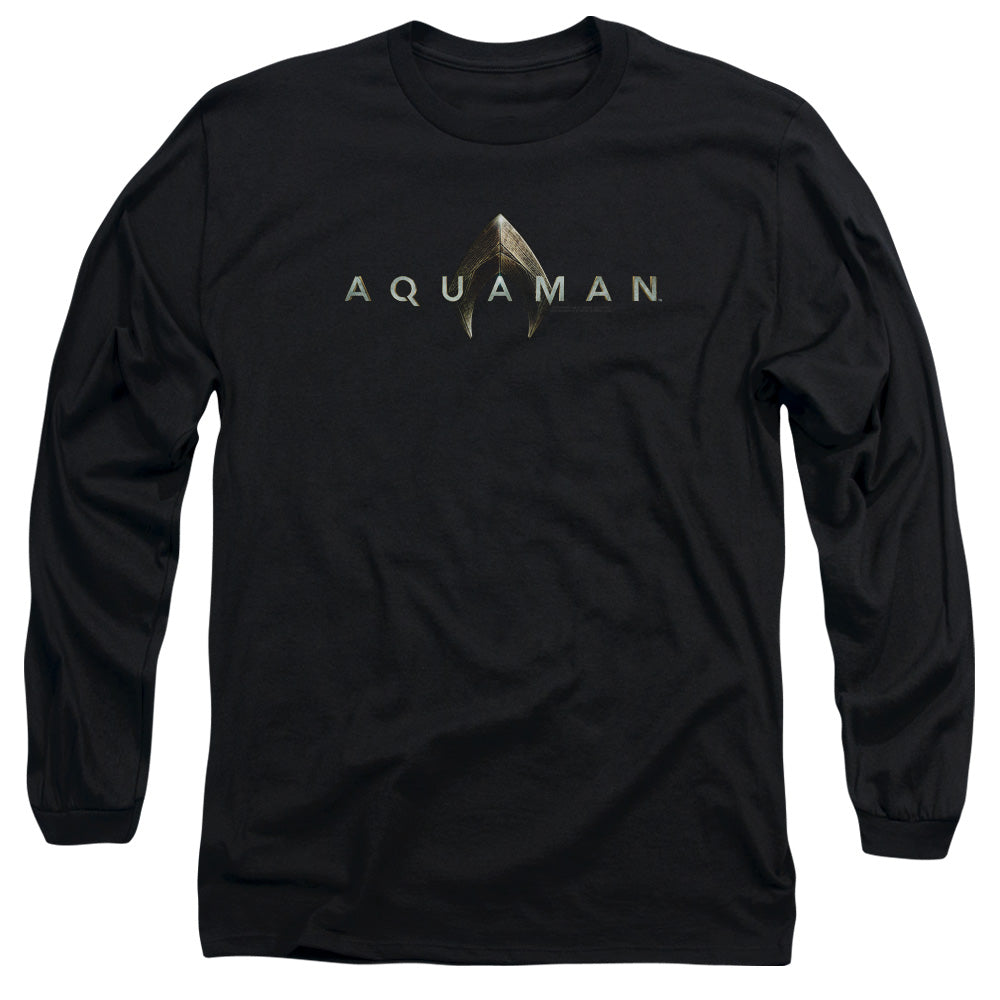 Aquaman Movie Logo Mens Long Sleeve Shirt Black Hoodie, Sweatshirt | CiraTrend.com (Image 3)