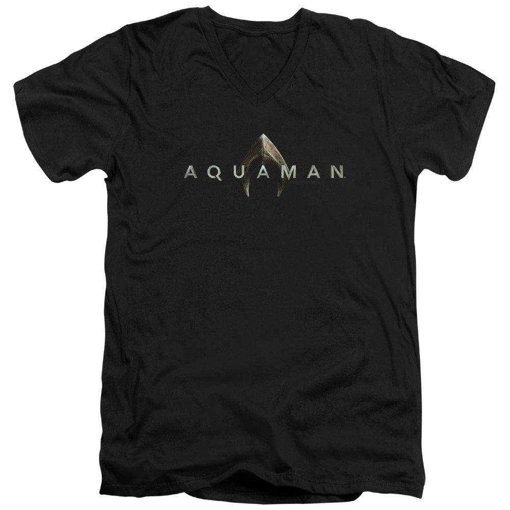 Aquaman Movie Logo Mens Slim Fit V-Neck T Shirt Black Hoodie, Sweatshirt | CiraTrend.com