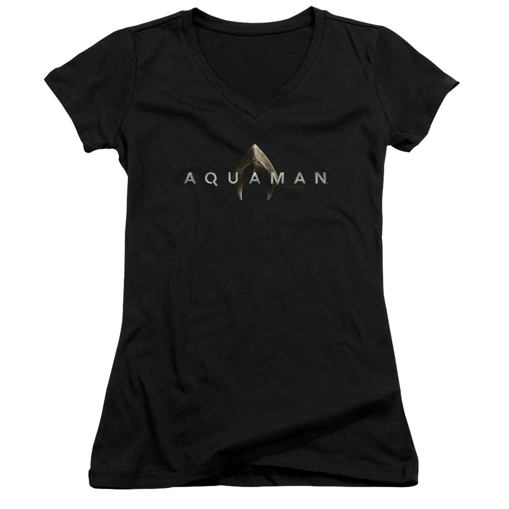 Aquaman Movie Logo Junior Sheer Cap Sleeve V-Neck Womens T Shirt Black Hoodie, Sweatshirt | CiraTrend.com