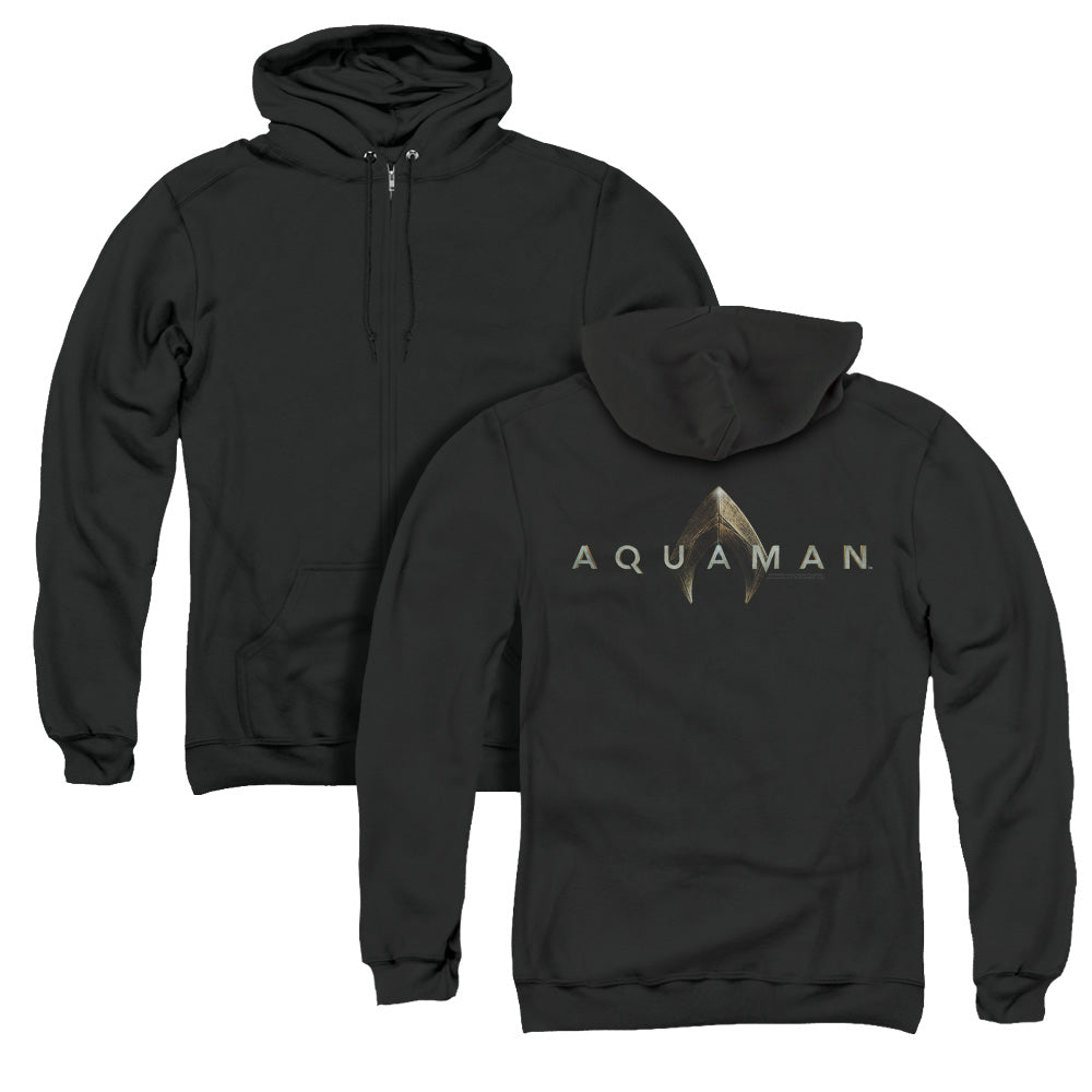 Aquaman Movie Logo Back Print Zipper Mens Hoodie Black T-Shirts, Sweatshirt | CiraTrend.com