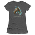 Aquaman Movie Water Shield Junior Sheer Cap Sleeve Womens T Shirt Charcoal Hoodie, Sweatshirt | CiraTrend.com