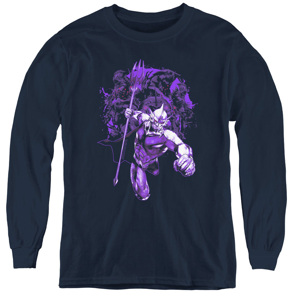 Aquaman Movie Evil Doers Long Sleeve Kids Youth T Shirt Navy Blue Hoodie, Sweatshirt | CiraTrend.com
