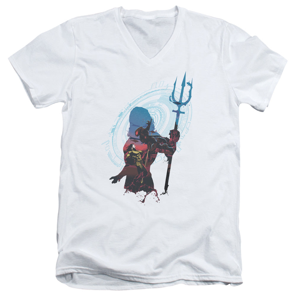 Aquaman Movie Silhouette Mens Slim Fit V-Neck T Shirt White Hoodie, Sweatshirt | CiraTrend.com