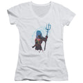 Aquaman Movie Silhouette Junior Sheer Cap Sleeve V-Neck Womens T Shirt White Hoodie, Sweatshirt | CiraTrend.com
