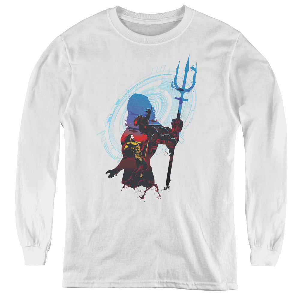 Aquaman Movie Silhouette Long Sleeve Kids Youth T Shirt White Hoodie, Sweatshirt | CiraTrend.com