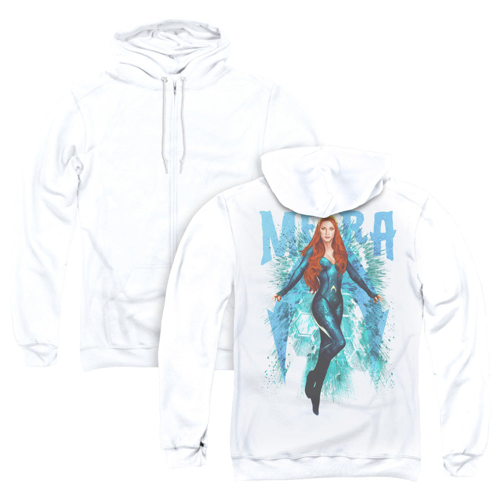 Aquaman Movie Mera Back Print Zipper Mens Hoodie White T-Shirts, Sweatshirt | CiraTrend.com (Image 1)