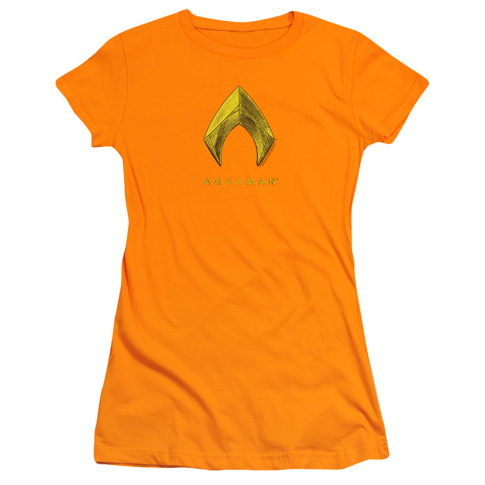 Aquaman Movie Aquaman Logo Junior Sheer Cap Sleeve Womens T Shirt Orange Hoodie, Sweatshirt | CiraTrend.com