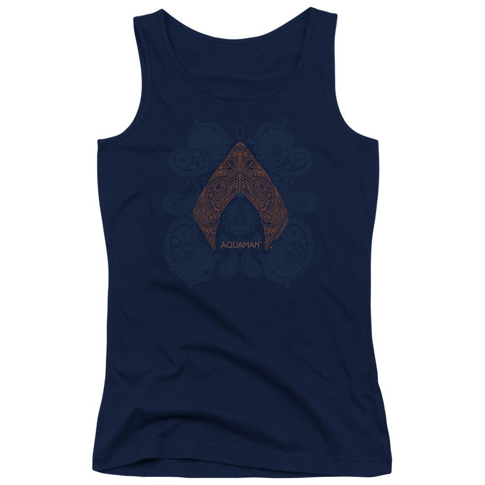 Aquaman Movie Aqua Paisley Womens Tank Top Shirt Navy Blue Hoodie, Sweatshirt | CiraTrend.com