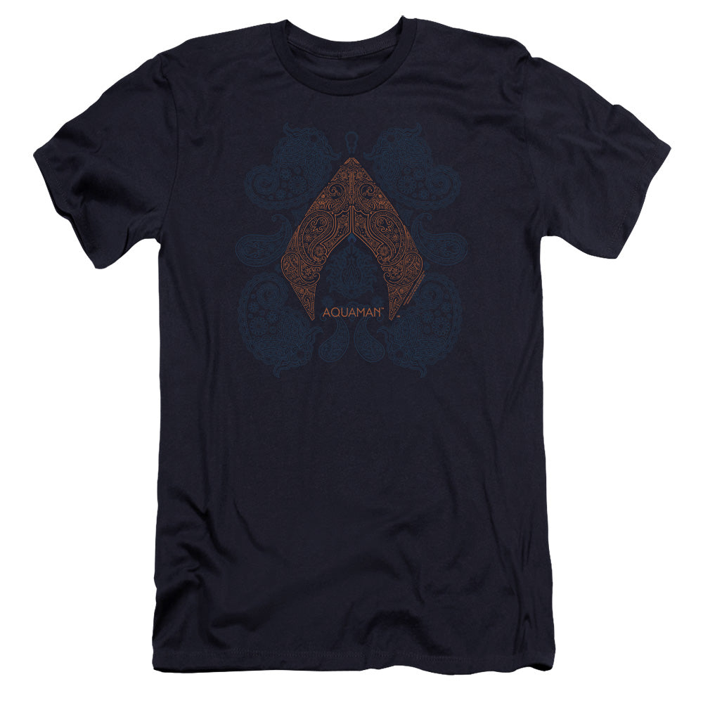 Aquaman Movie Aqua Paisley Hbo Premium Bella Canvas Slim Fit Mens T Shirt Navy Hoodie, Sweatshirt | CiraTrend.com (Image 2)