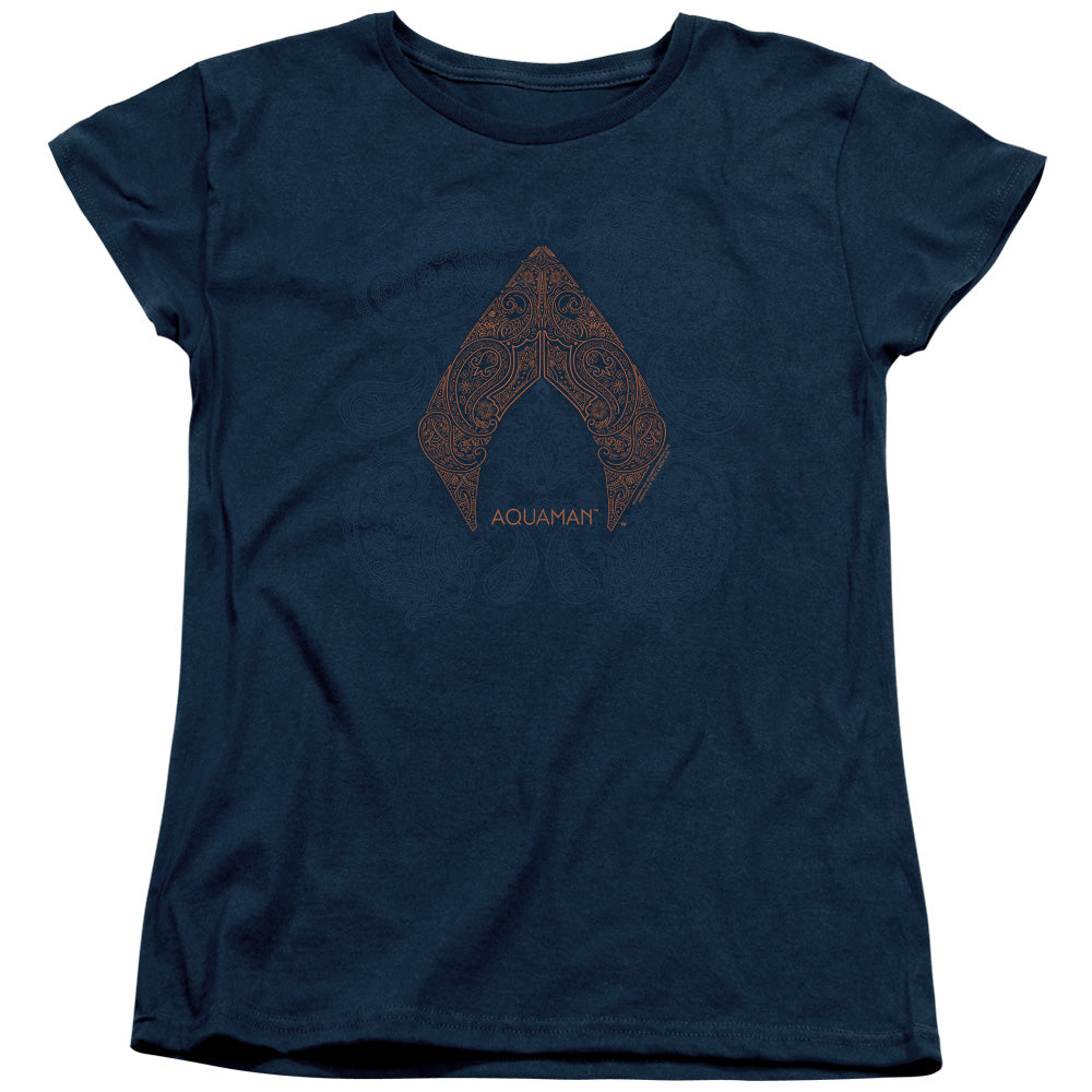 Aquaman Movie Aqua Paisley Womens T Shirt Navy Blue Hoodie, Sweatshirt | CiraTrend.com