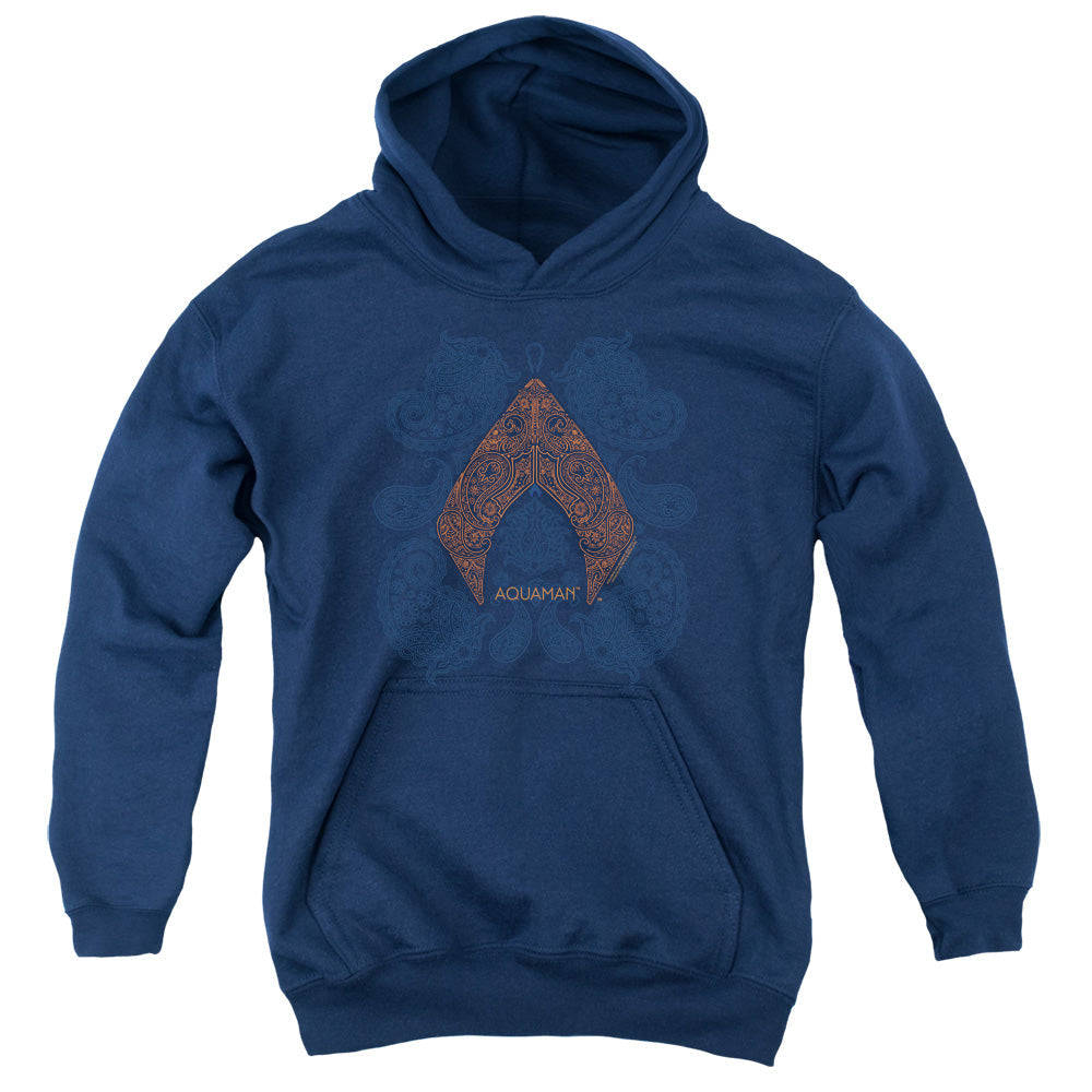 Aquaman Movie Aqua Paisley Kids Youth Hoodie Navy Blue T-Shirts, Sweatshirt | CiraTrend.com