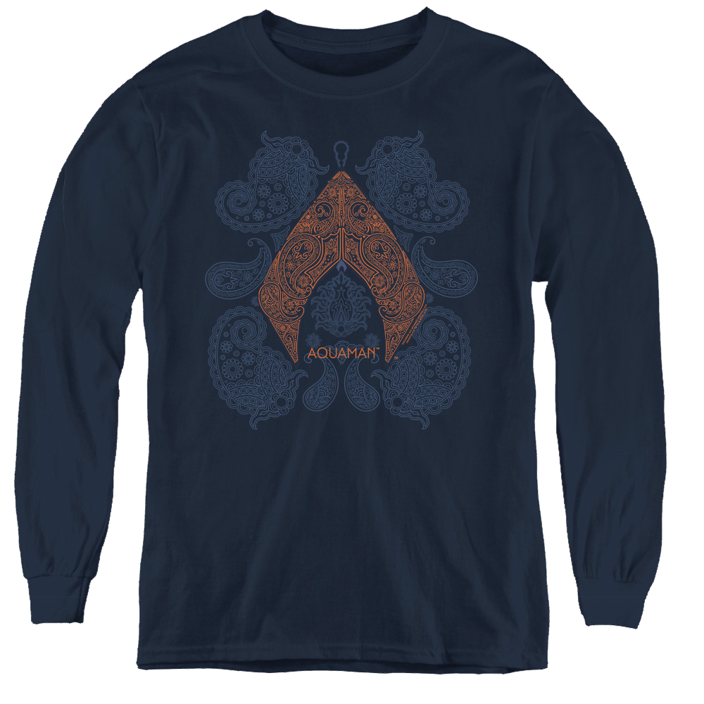 Aquaman Movie Aqua Paisley - Youth Long Sleeve T-Shirt Hoodie, Sweatshirt | CiraTrend.com