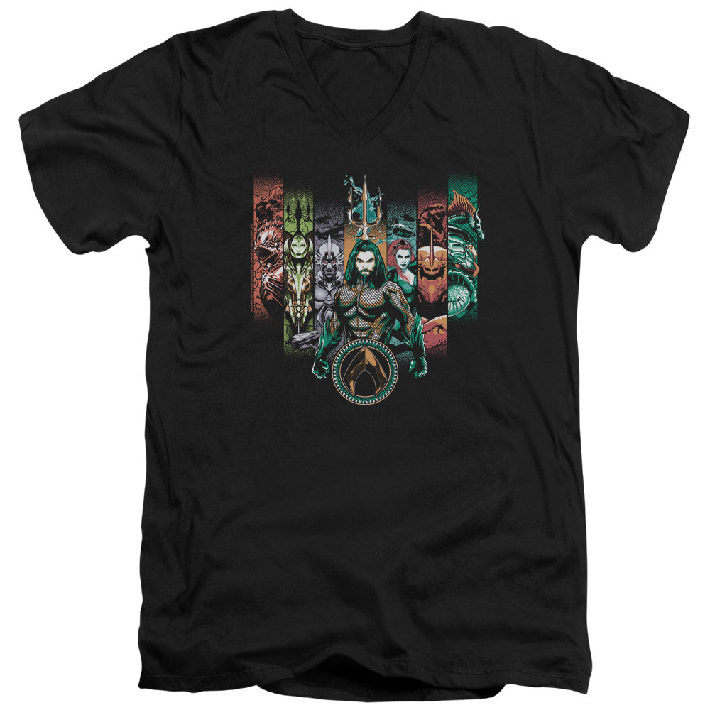 Aquaman Movie Unite The Kingdoms Mens Slim Fit V-Neck T Shirt Black Hoodie, Sweatshirt | CiraTrend.com