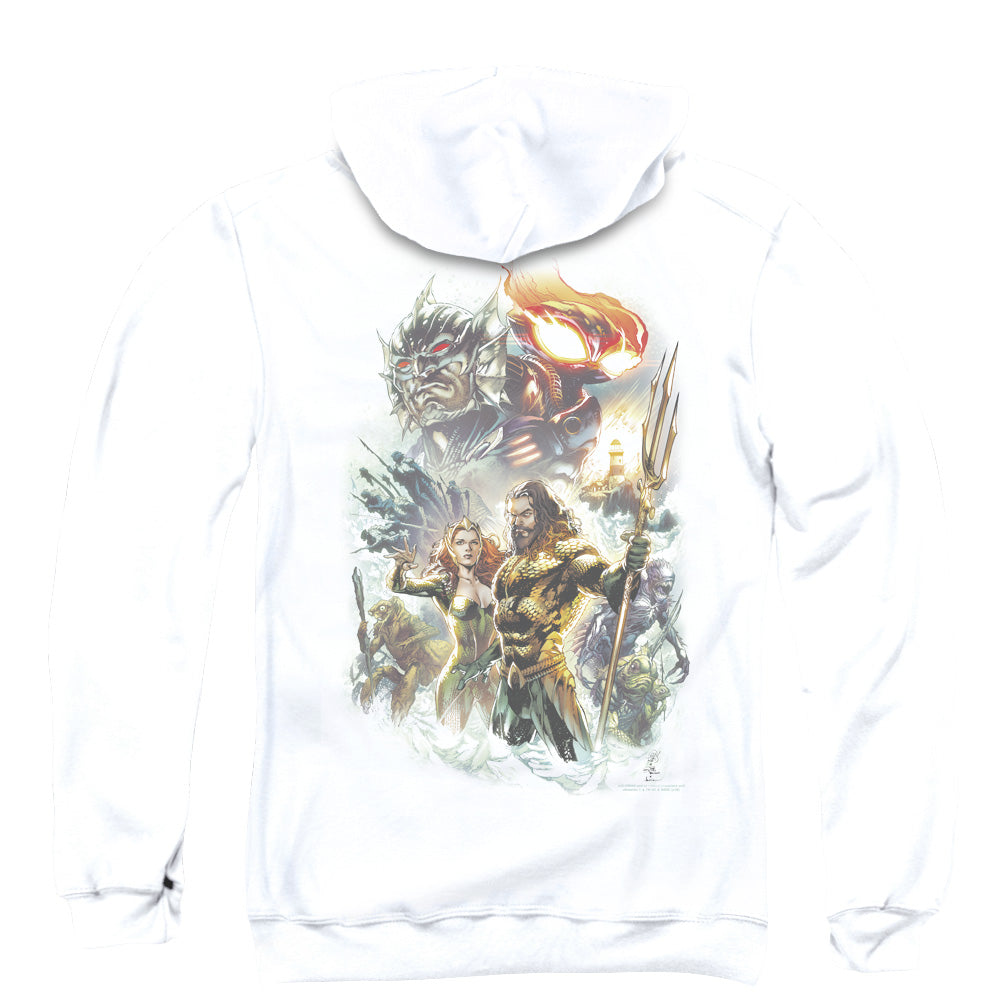 Aquaman Movie King Of Atlantis Back Print Zipper Mens Hoodie White T-Shirts, Sweatshirt | CiraTrend.com (Image 3)