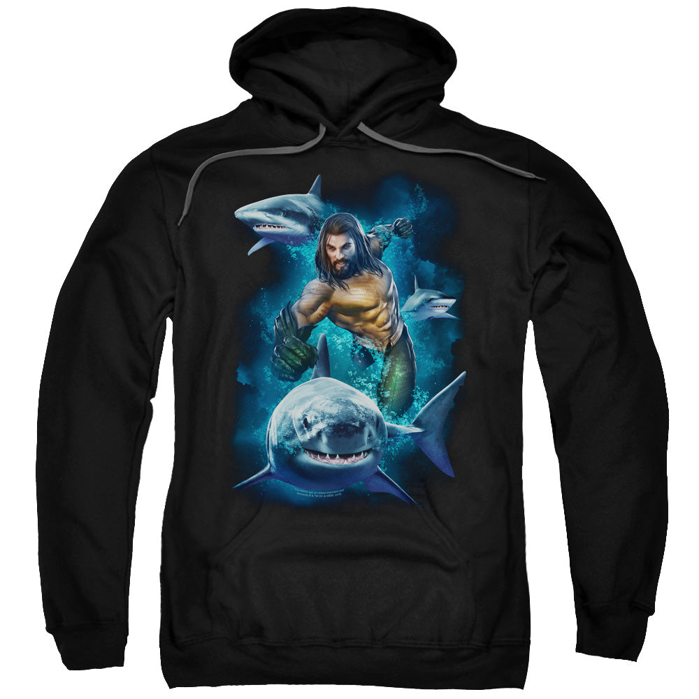 Aquaman Movie Swimming With Sharks Mens Hoodie Black T-Shirts, Sweatshirt | CiraTrend.com (Image 1)