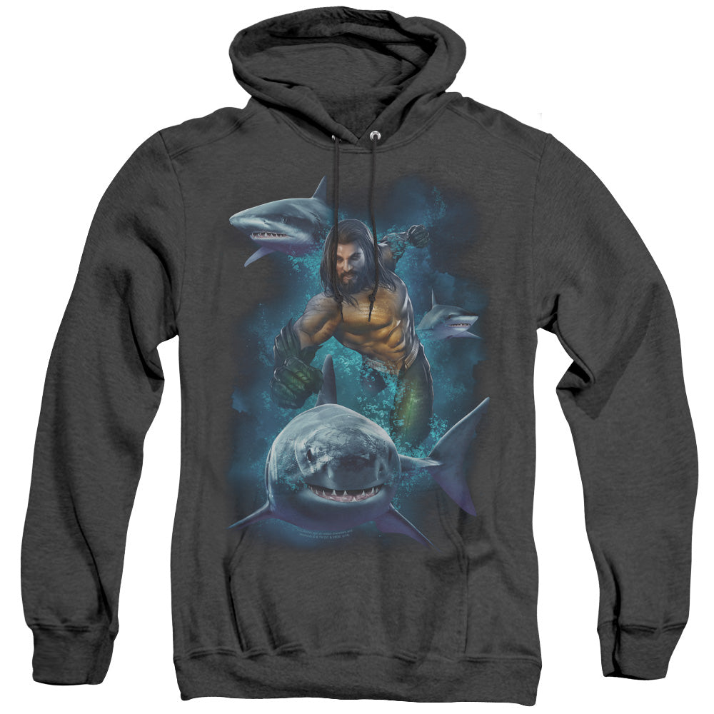 Aquaman Movie Swimming With Sharks Heather Mens Hoodie Black T-Shirts, Sweatshirt | CiraTrend.com