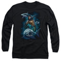 Aquaman Movie Swimming With Sharks Mens Long Sleeve Shirt Black Hoodie, Sweatshirt | CiraTrend.com (Image 1)