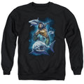 Aquaman Movie Swimming With Sharks Mens Crewneck Sweatshirt Black T-Shirts, Hoodie | CiraTrend.com