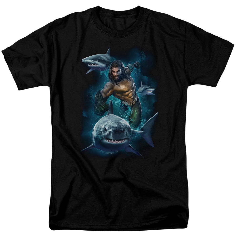 Aquaman Movie Swimming With Sharks Mens T Shirt Black Hoodie, Sweatshirt | CiraTrend.com