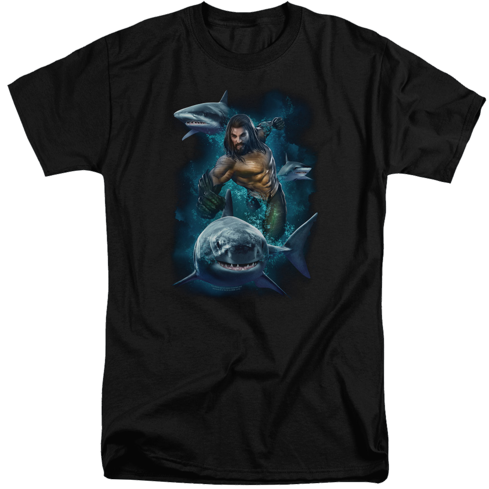 Aquaman Movie Swimming With Sharks - Men's Tall Fit T-Shirt Hoodie, Sweatshirt | CiraTrend.com