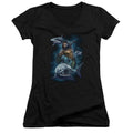 Aquaman Movie Swimming With Sharks Junior Sheer Cap Sleeve V-Neck Womens T Shirt Black Hoodie, Sweatshirt | CiraTrend.com