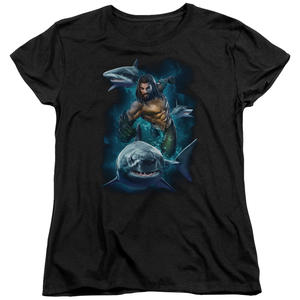 Aquaman Movie Swimming With Sharks - Women's T-Shirt Hoodie, Sweatshirt | CiraTrend.com