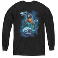 Aquaman Movie Swimming With Sharks Long Sleeve Kids Youth T Shirt Black Hoodie, Sweatshirt | CiraTrend.com