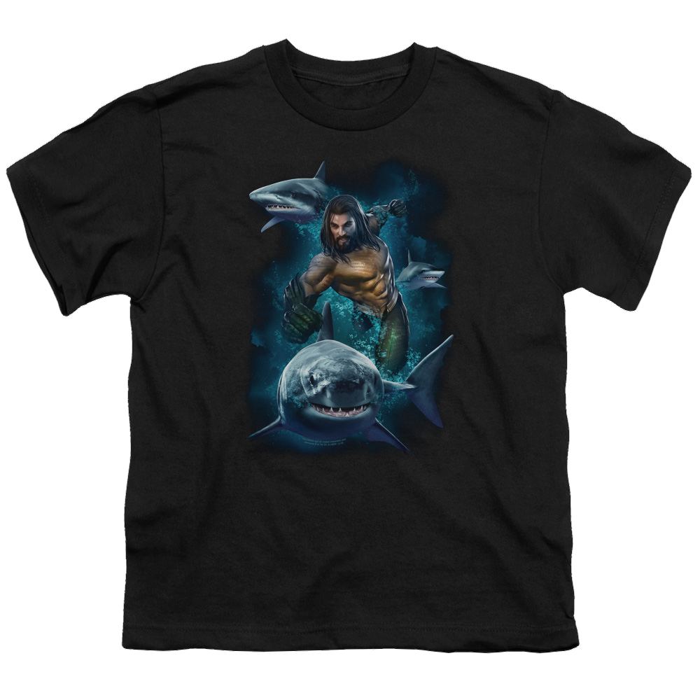 Aquaman Movie Swimming With Sharks - Youth T-Shirt Hoodie, Sweatshirt | CiraTrend.com