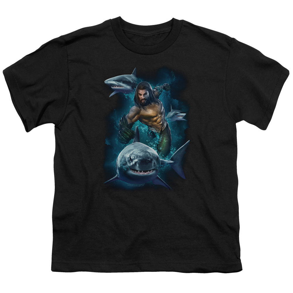 Aquaman Movie Swimming With Sharks Kids Youth T Shirt Black Hoodie, Sweatshirt | CiraTrend.com