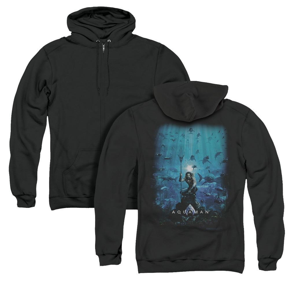 Aquaman Movie Poster Back Print Zipper Mens Hoodie Black T-Shirts, Sweatshirt | CiraTrend.com (Image 1)