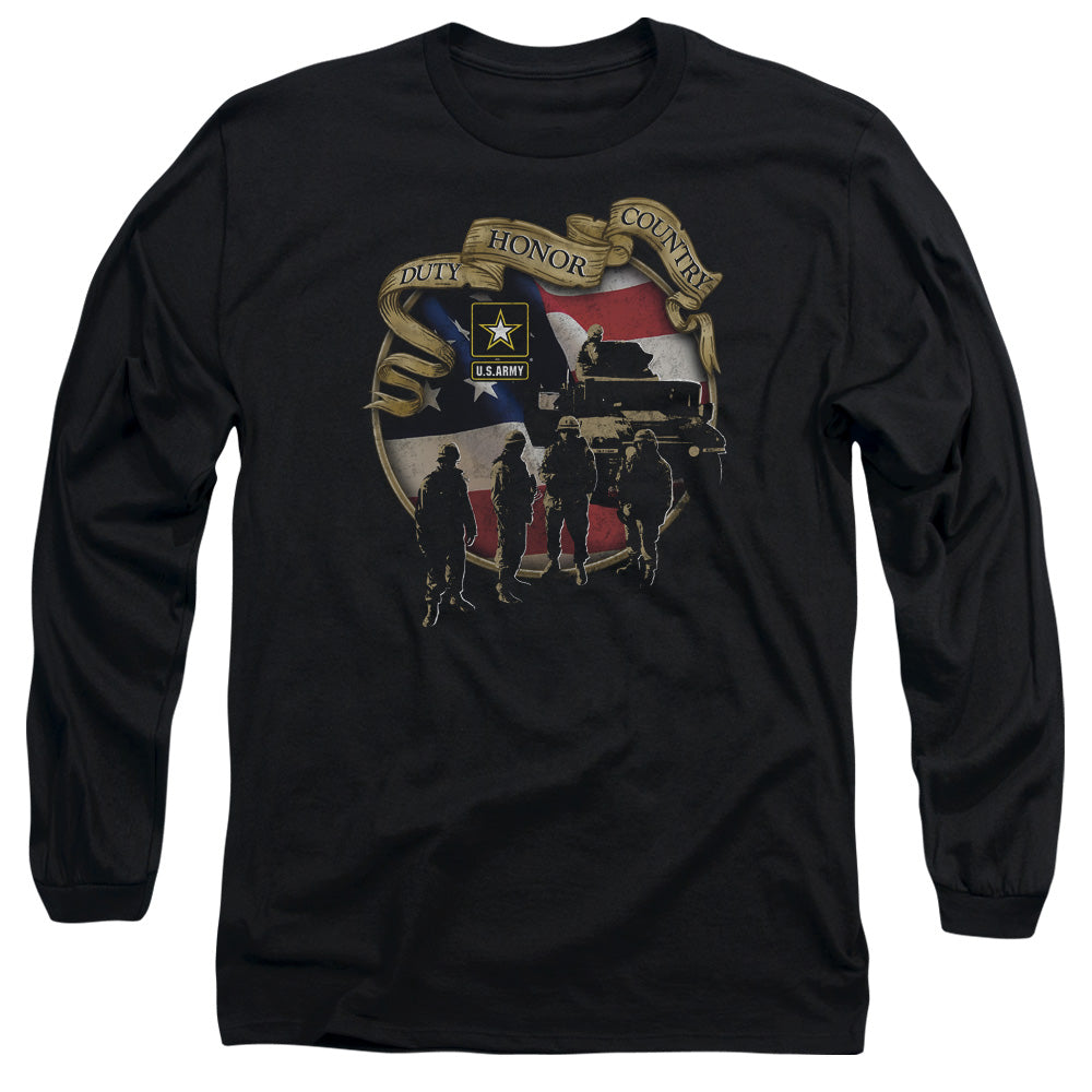 Army Duty Honor Country Mens Long Sleeve Shirt Black Hoodie, Sweatshirt | CiraTrend.com (Image 1)