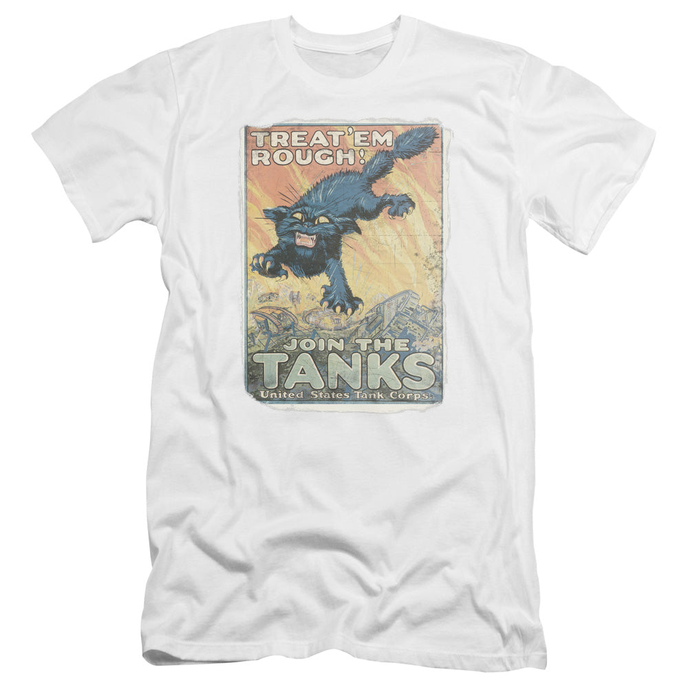 Army Treat Em Rough Premium Bella Canvas Slim Fit Mens T Shirt White Hoodie, Sweatshirt | CiraTrend.com (Image 1)