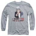 Army I Want You Mens Long Sleeve Shirt Athletic Heather Hoodie, Sweatshirt | CiraTrend.com (Image 1)