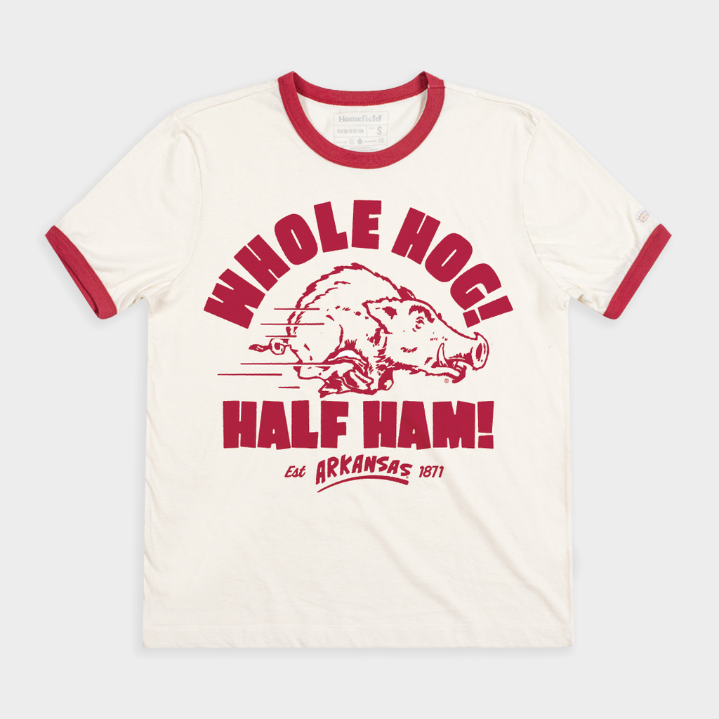 Arkansas "Whole Hog! Half Ham!" Ringer Tee Style001