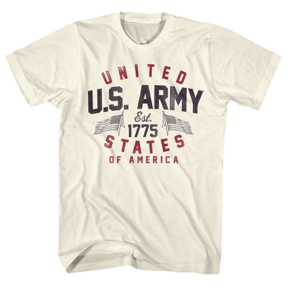 Army Mens S/S T-Shirt - Us1775 - Solid Natural Hoodie, Sweatshirt | CiraTrend.com