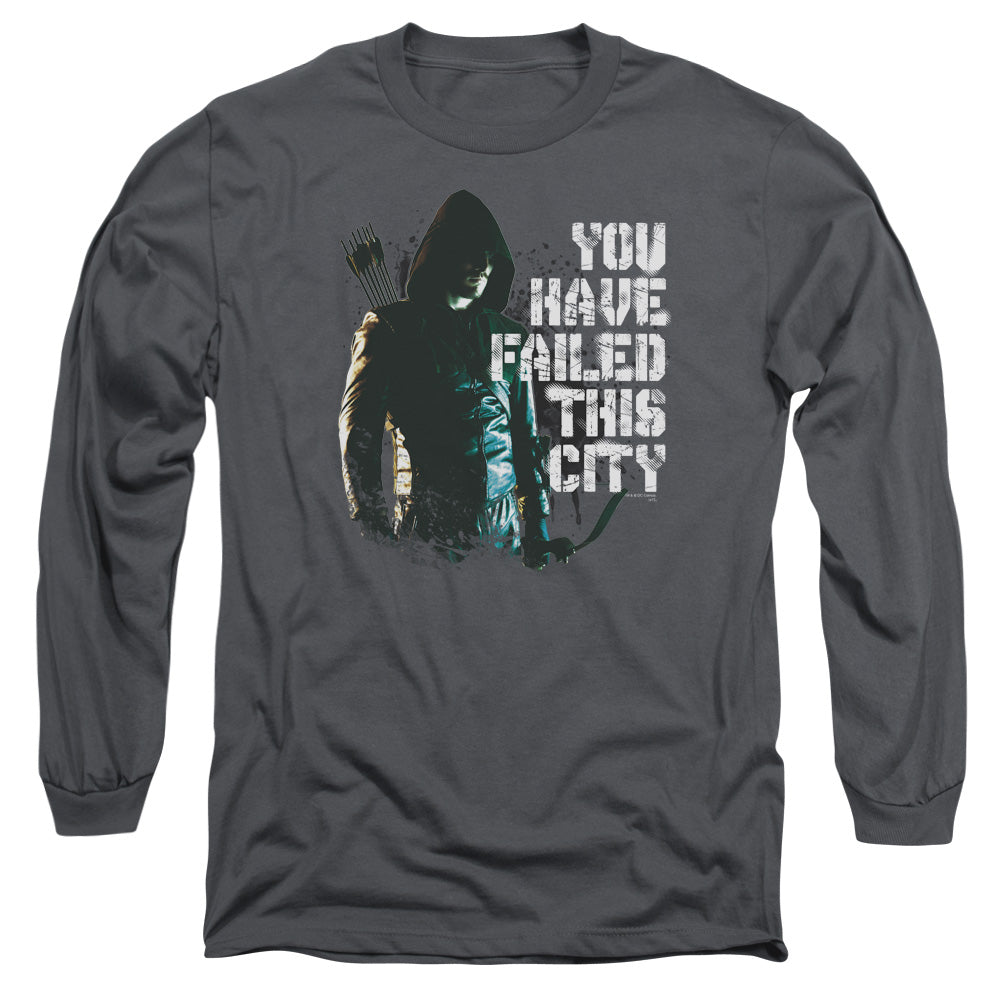 Arrow You Have Failed Mens Long Sleeve Shirt Charcoal Hoodie, Sweatshirt | CiraTrend.com (Image 1)