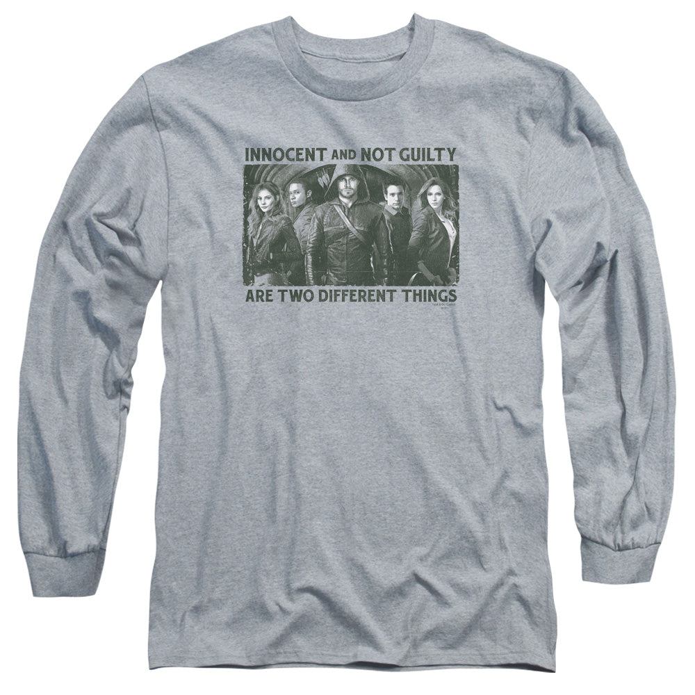 Arrow Not Guilty Mens Long Sleeve Shirt Athletic Heather Hoodie, Sweatshirt | CiraTrend.com (Image 1)