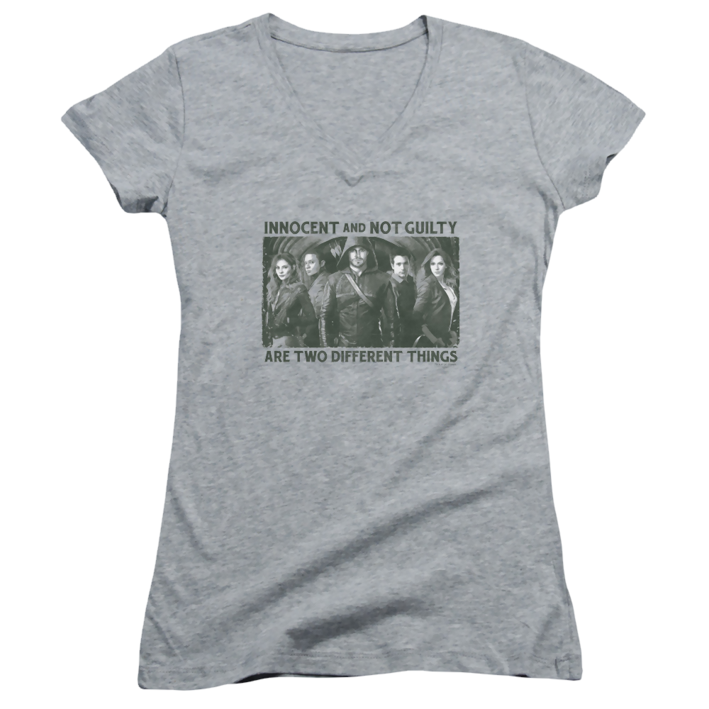 Arrow Not Guilty - Juniors V-Neck T-Shirt Hoodie, Sweatshirt | CiraTrend.com