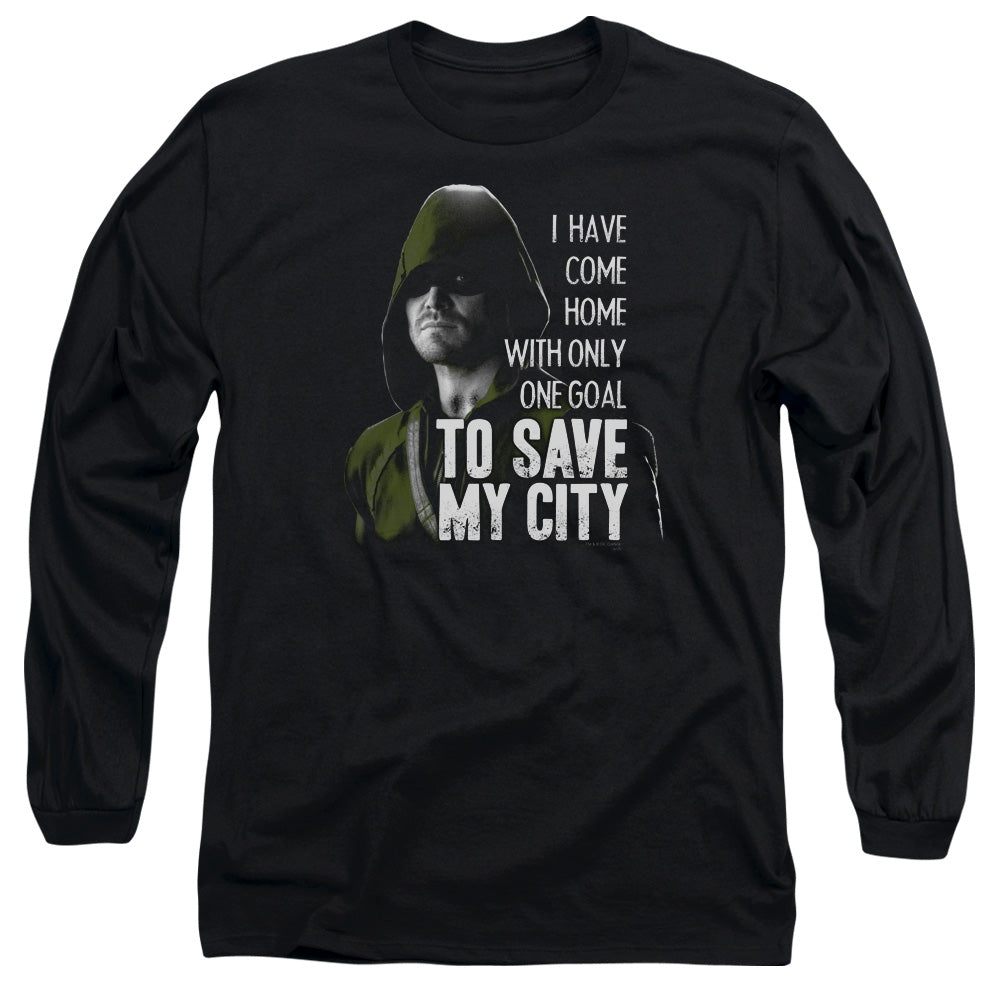 Arrow Save My City Mens Long Sleeve Shirt Black Hoodie, Sweatshirt | CiraTrend.com (Image 2)