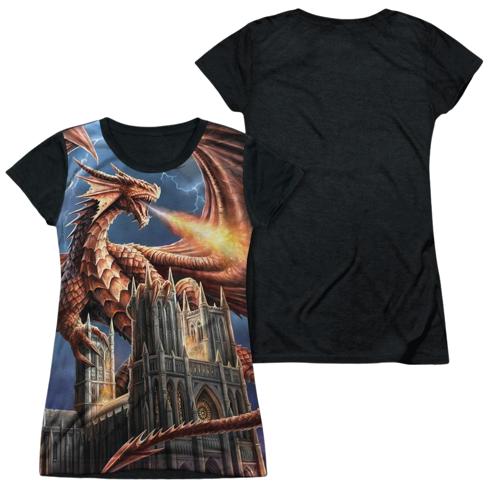 Anne Stokes Dragons Fury - Juniors Black Back T-Shirt Hoodie, Sweatshirt | CiraTrend.com