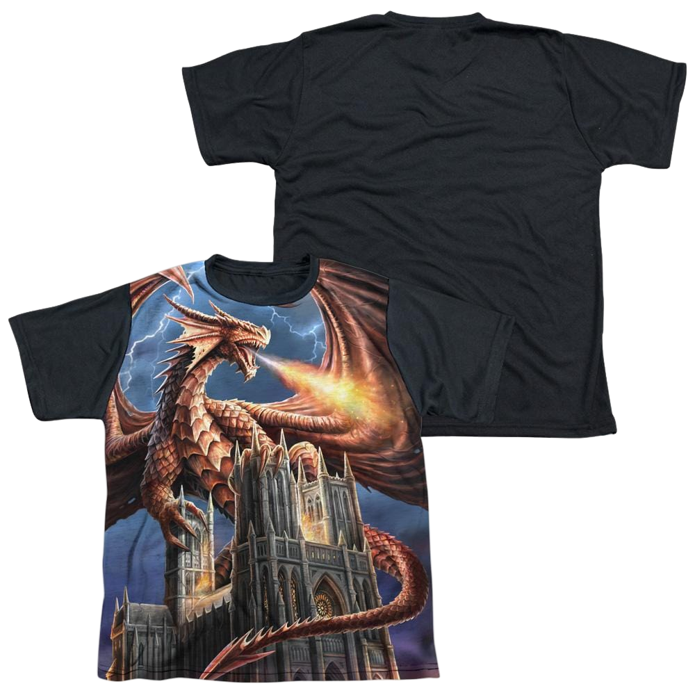 Anne Stokes Dragons Fury - Youth Black Back T-Shirt (Ages 8-12) Hoodie, Sweatshirt | CiraTrend.com