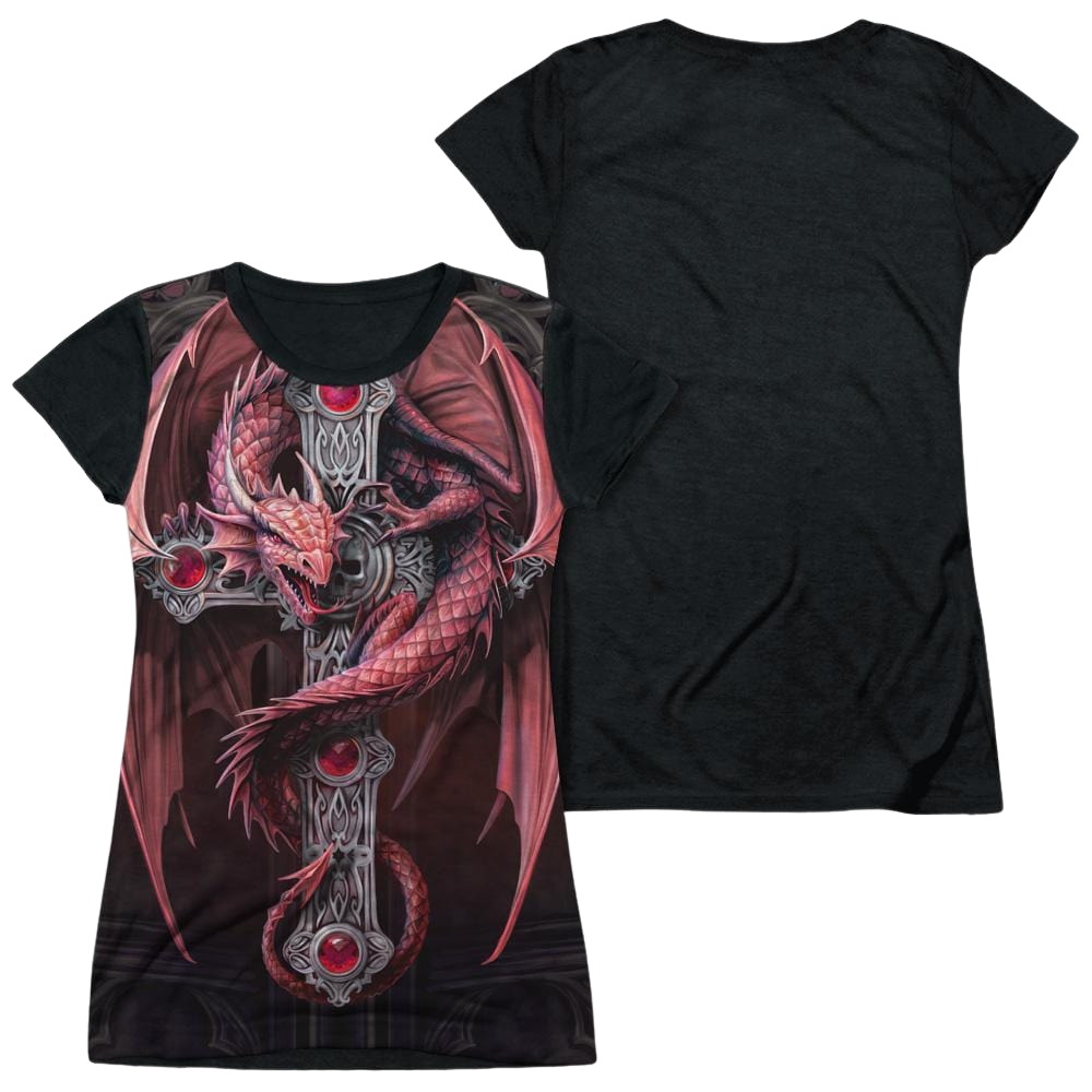 Anne Stokes Gothic Guardian - Juniors Black Back T-Shirt Hoodie, Sweatshirt | CiraTrend.com