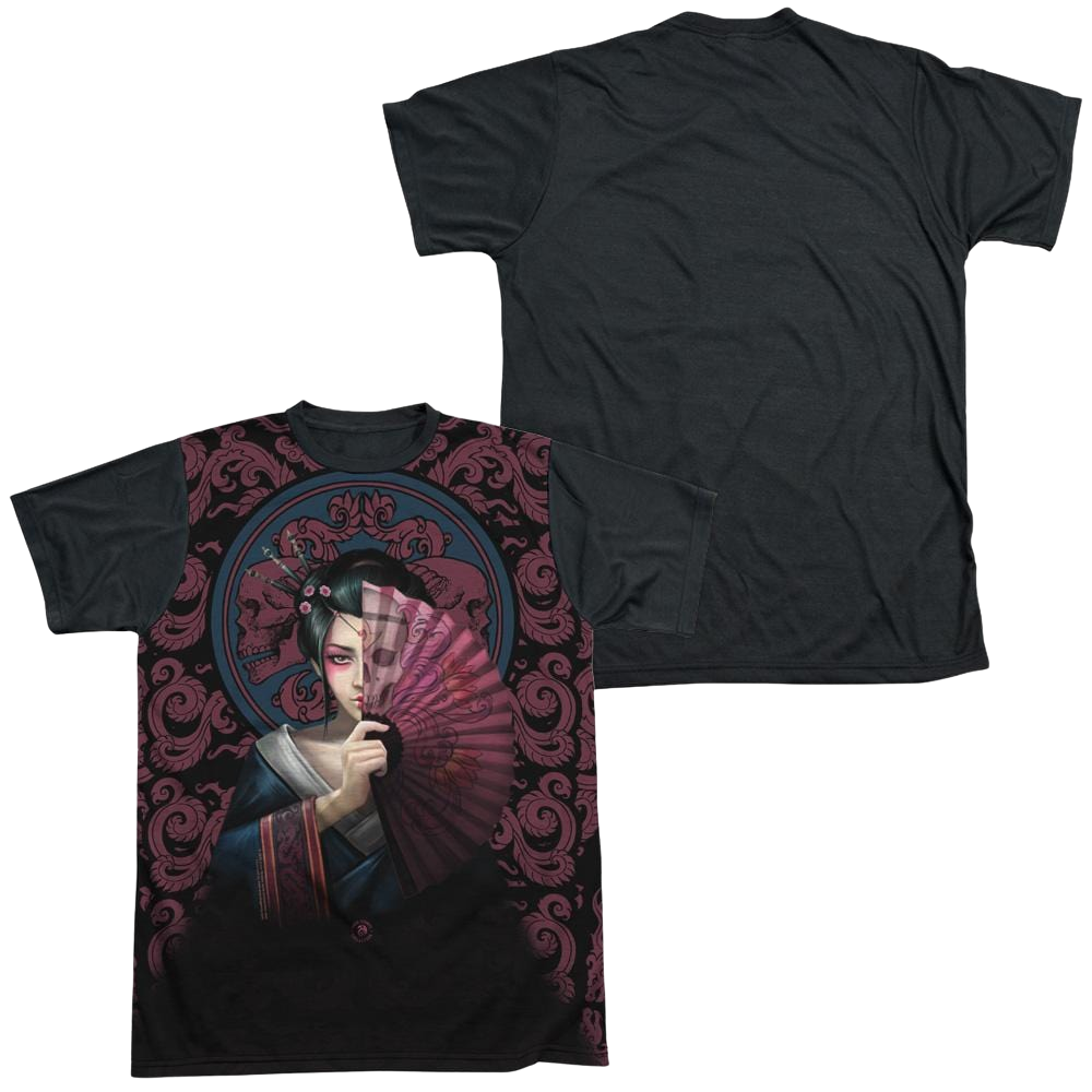 Anne Stokes Geisha Skull - Men's Black Back T-Shirt Hoodie, Sweatshirt | CiraTrend.com