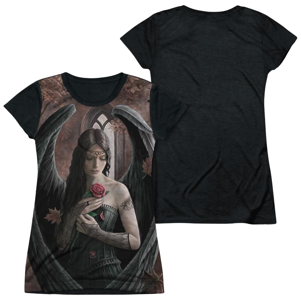 Anne Stokes Angel Rose - Juniors Black Back T-Shirt Hoodie, Sweatshirt | CiraTrend.com