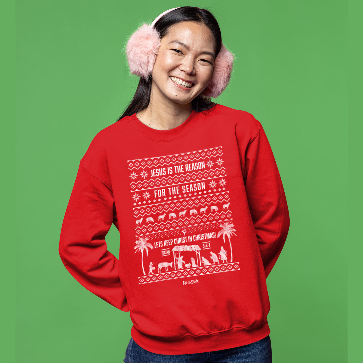 Kerusso Womens Sweatshirt Jesus Is The Reason For the Season T-Shirts, Hoodie | CiraTrend.com (Image 3)