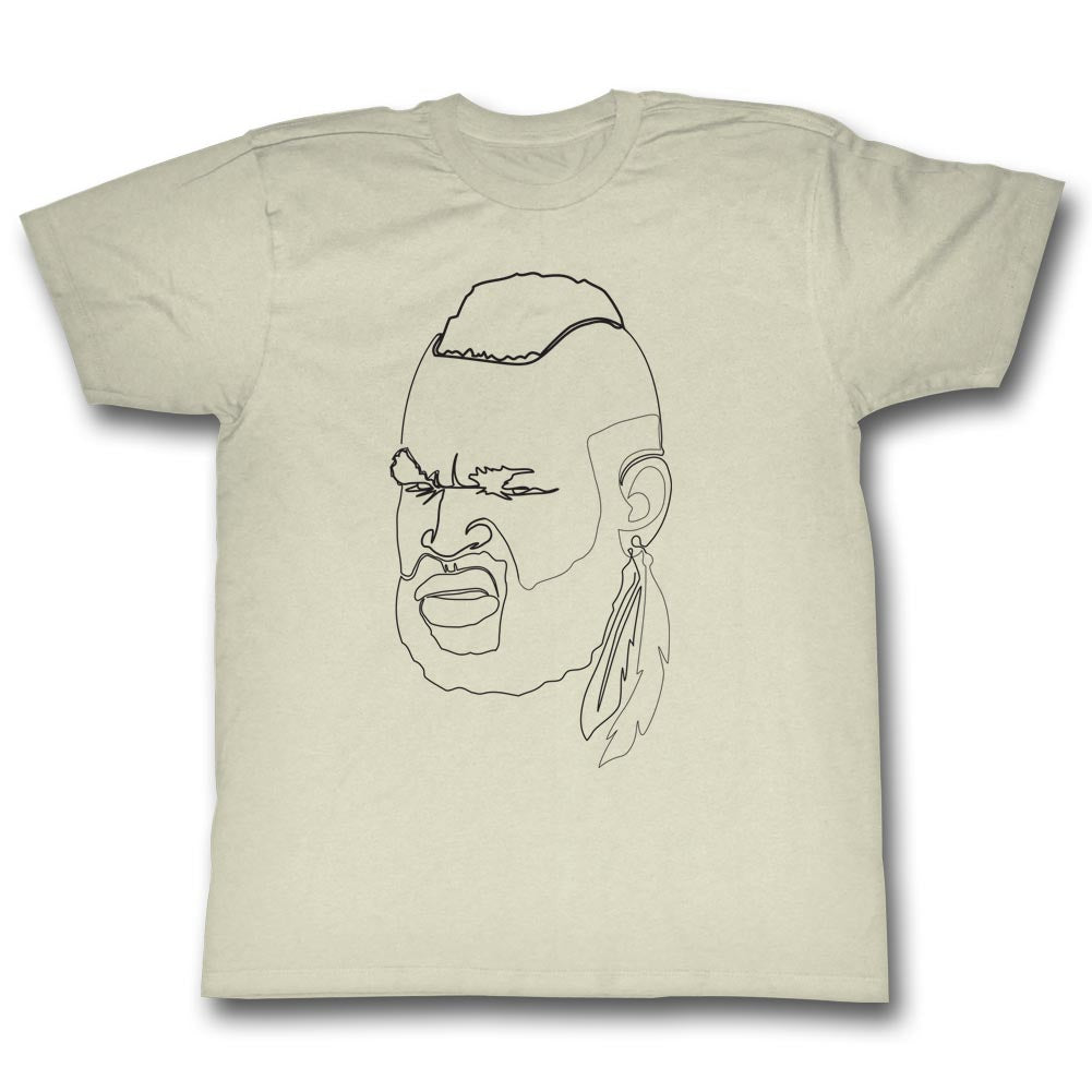 Mr. T Mens S/S T-Shirt - One Line Mr. T - Solid Natural Hoodie, Sweatshirt | CiraTrend.com