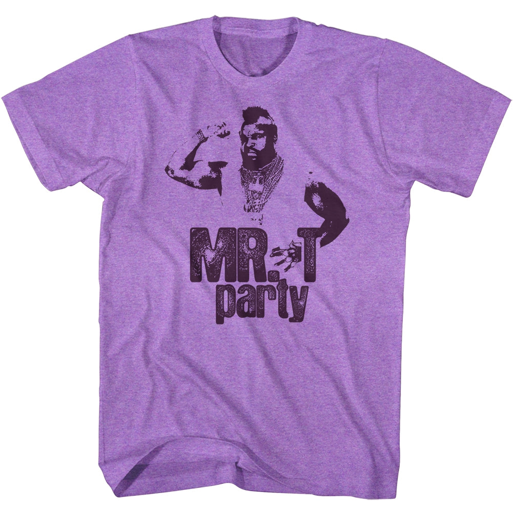 Mr. T Mens S/S T-Shirt - Mr T Party - Heather Neon Purple Heather Hoodie, Sweatshirt | CiraTrend.com